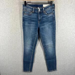 Rag & Bone Women's Cate Mid-Rise Ankle Skinny Jeans Blue Denim Size 25 NWT